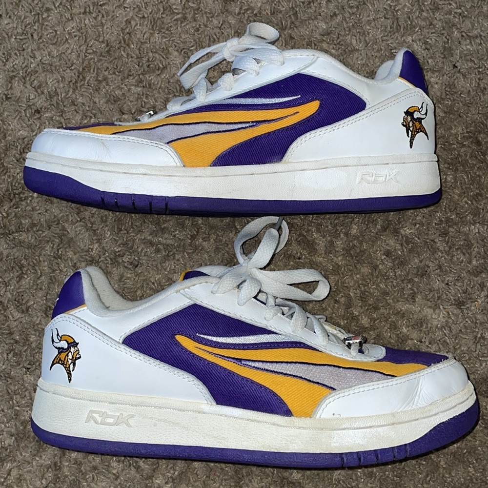 Reebok x NFL Minnesota Viking purple gold white mens sneakers - Picture 1 of 14
